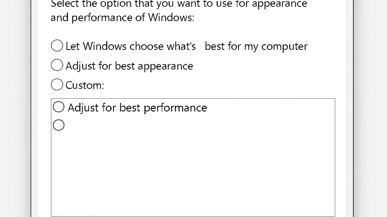 Speed Up Your PC Use “Adjust for Best Performance” in Windows